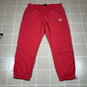 Nike SB Track Pants Men's XL Windbreaker Baggy Skate Wide Leg Red Big Swoosh